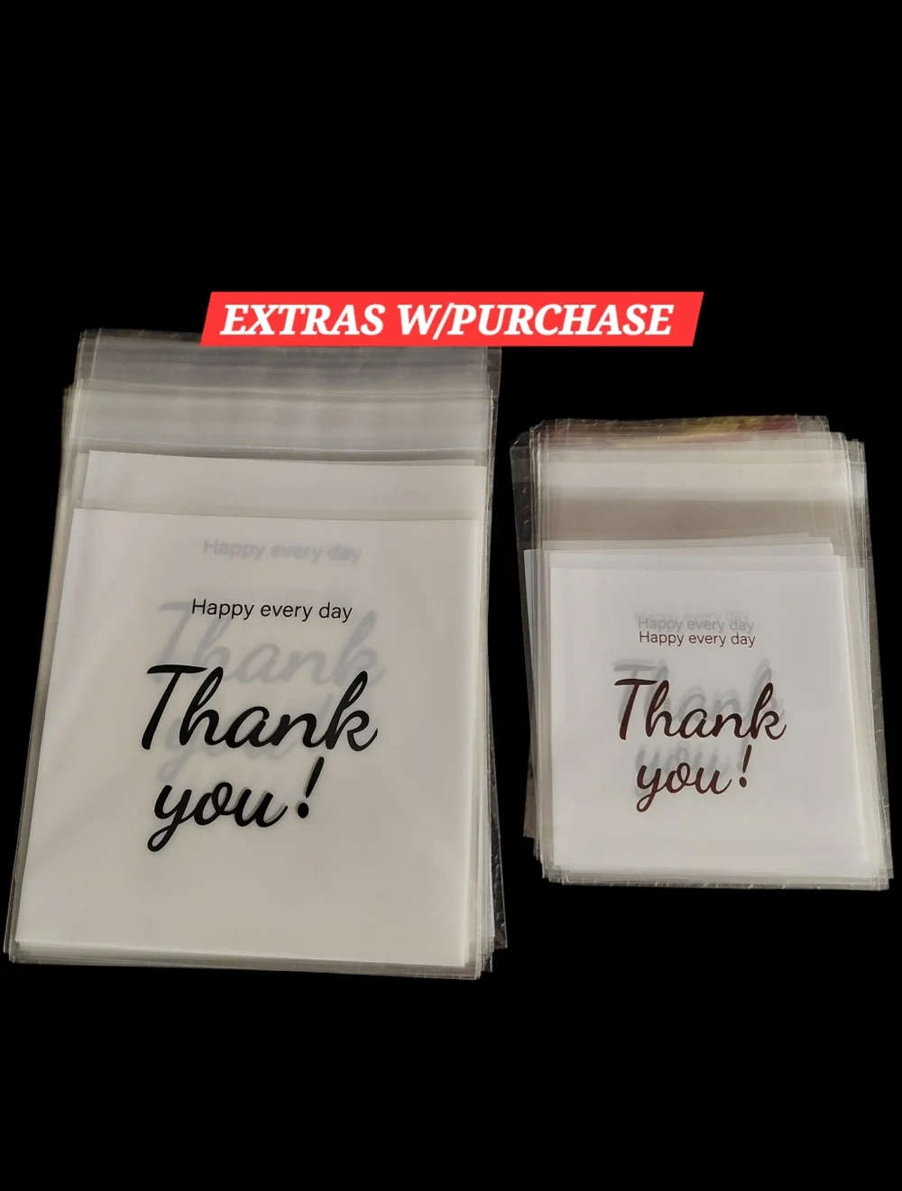 40ct. Large and Small Resealable Thank You Bags 20-3x4/20 2x3